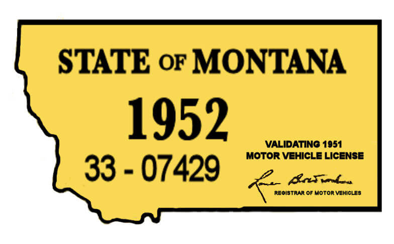 (image for) 1952 Montana Registration Sticker